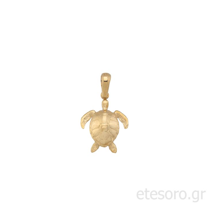 14K Gold Pendant Turtle