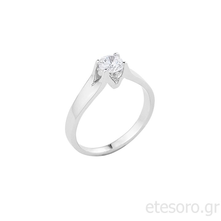 14K White Gold Solitaire Engagement Ring